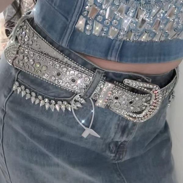 #110cm, Rhinestone-belte Western Cowgirl-belte#