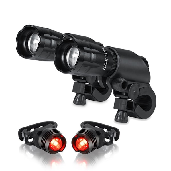 5W Sykkelhodelyktsett Sykkellampe Zoom Oppladbar St