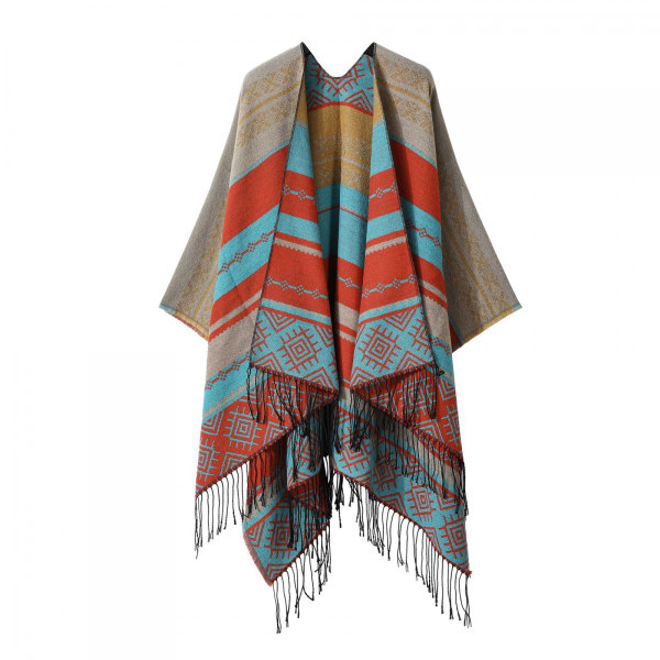 #Stickad poncho XXL-sjal Elegant mjuk poncho 1 stycke för att hålla dig varm#