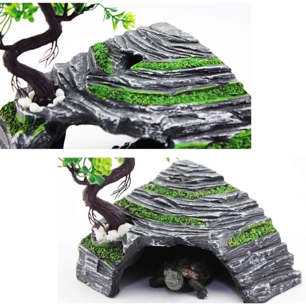 Reptilskjulested - Terrarium - Skjulested - Skilpadde Rampe - Plattform -