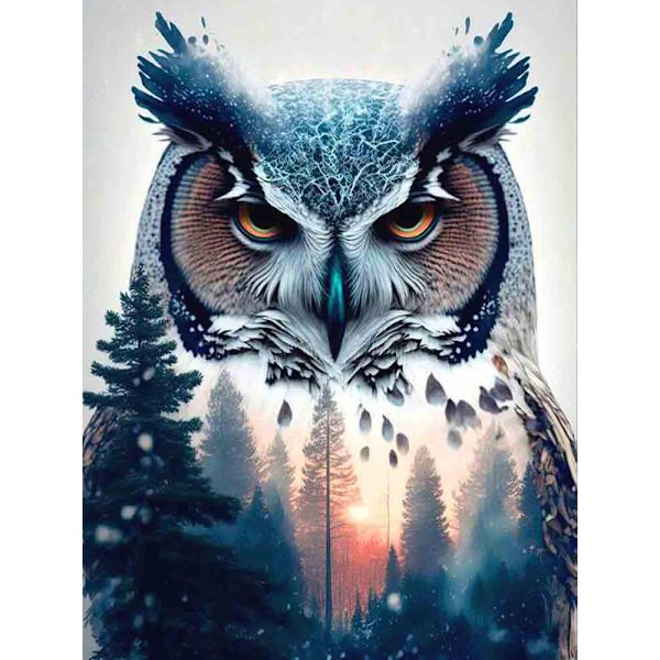 #Fierce ugle (30 * 40 1 stk) Diamantmaleri#