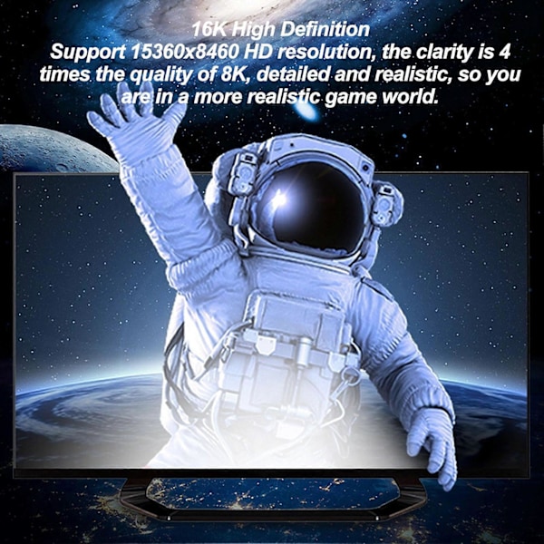 DisplayPort 2.1 Kabel 16K 30Hz 40Gbps 3D Dynamisk HDR Hane till Hane DisplayPort Kabel för FreeSync för G Sync Gaming Skärm 2m