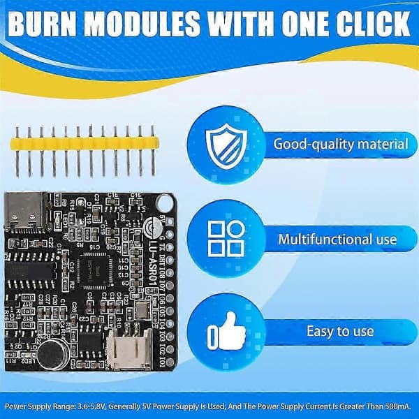 LU-ASR01 Intelligent Speech Recognition Module Offline Genkendelse Tilpasset Frase LD3320 One Cli