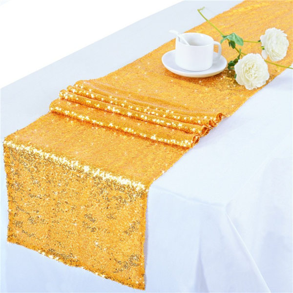 #30*180cm Rund Sekvens Bordløber Sekvensstof til Bryllup Fødselsdagsfest Babyshower Dug Dekoration#
