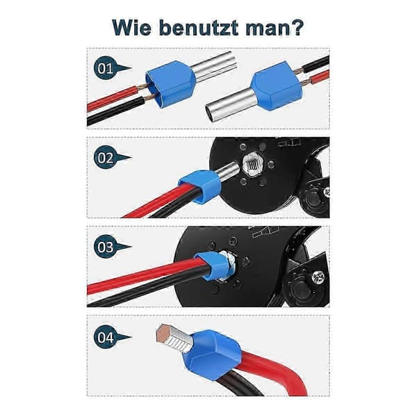 750 stk. Twin Wire Ferrules Kit Wire Terminal Ferrules Crimp Connector Twin Ferrules Dual Bootlace Fe