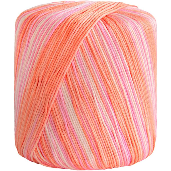 #Bomullsgarnsboll för stickning och virkning - orange rosa, tjock multifärgad#