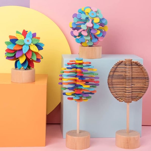Träleksak för avkoppling i form av en lollipop, gigantisk roterande konstlollipop