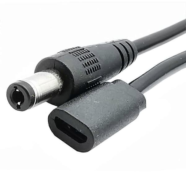 5-benet Micro USB hun til DC han til 5,5x2,5 mm 5,5x2,1 mm konverteringsledning 22AWG