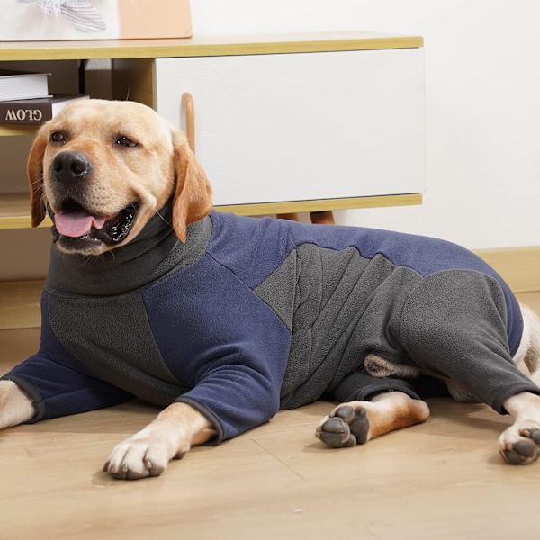 #(Blå, L) Vinterjakke til Hunde, Varme Pyjamas til Hunde#