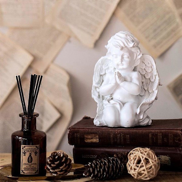 Knælende Bedende Kirsebærstatue, Resin Baby Engel Statue, Vinge Engel