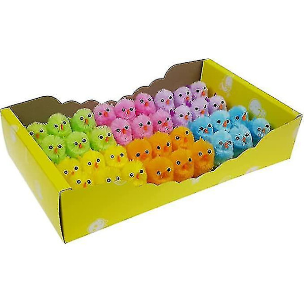 Mini Gul Kyckling Påsk Dekorativ Barnleksak 36/60st Xuangshang60pcscolorful