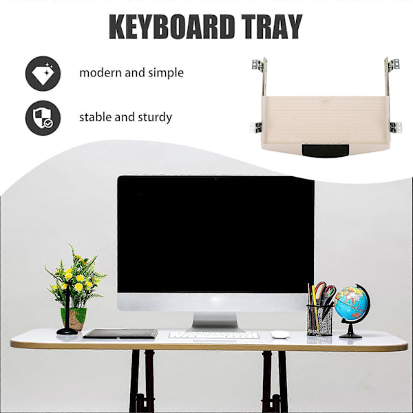 1 Sett Tastaturbrett Under Skrivebord Tastaturstativ Utskyvbar Datamaskintastaturskuff