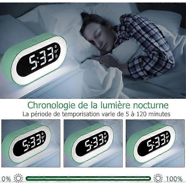 LED Digital Väckarklocka med Dimningsläge och Snooze-funktion USB