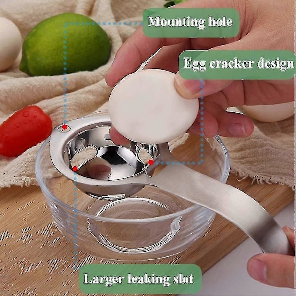 Eggeplommeseparator, Eggeplommeseparator, Laget av matkvalitet 304 rustfritt stål, gave