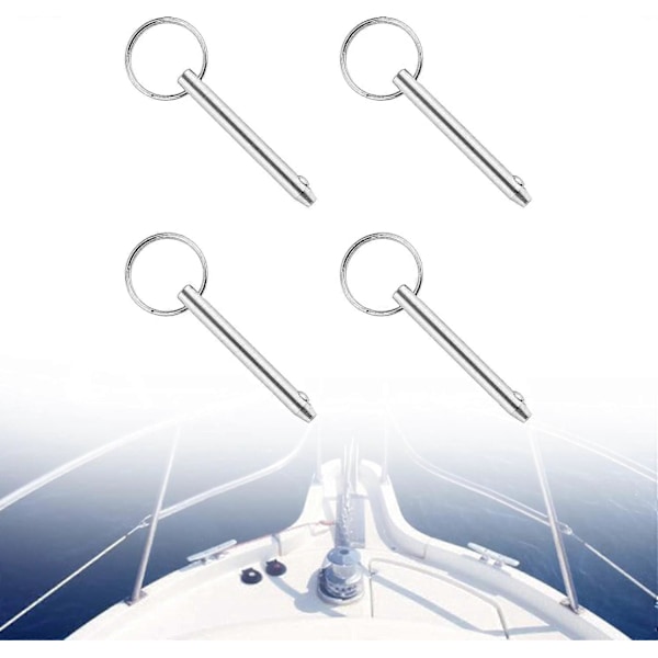 4 stk. Quick Release Ball Pins, 316 Rustfrit Stål 6,3 mm Diameter Quick Release Pins med Fjederbelastet Kugleende