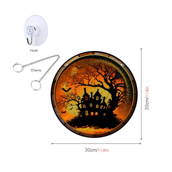 #Halloween Akryl Henge - Slott, Vindu Hjem Dekorasjon Henge#