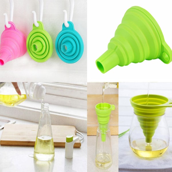 /#/6-piece retractable long neck kitchen funnel folding candy c/#/