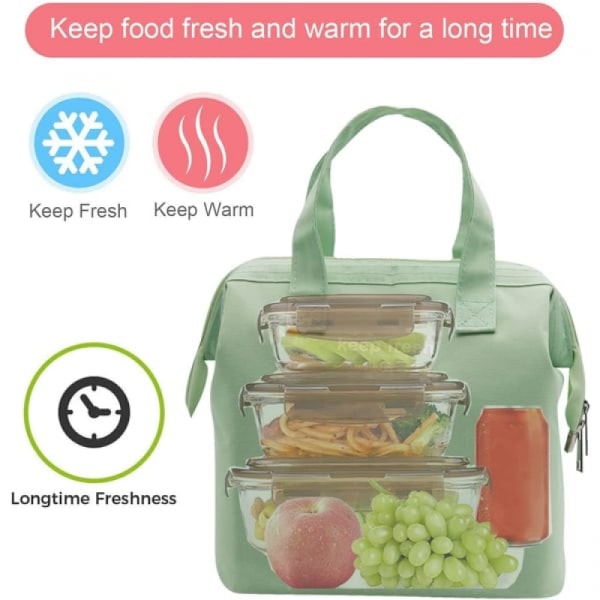 #(Ljusgrön) Isolerad Lunchväska Bento Kylare Lunchväska#