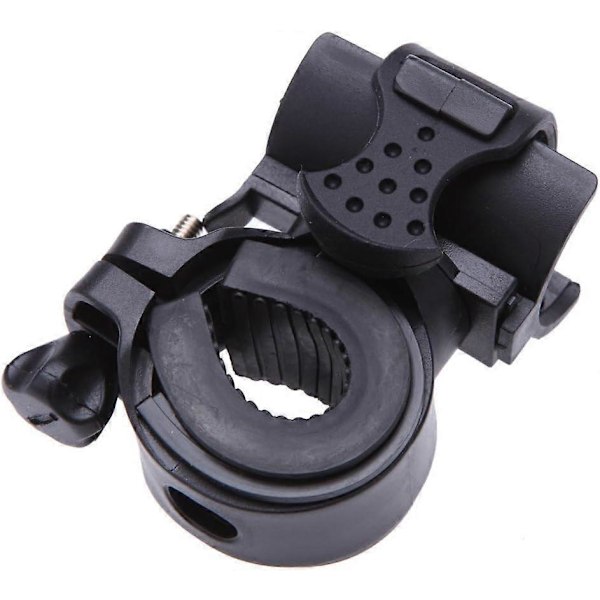 2 stk. 360 Graders Cykellygteholder Cykelstativ Cykelbeslag til LED Lommelygte Klemme Klips Cykel, MTB, Sort, 4.2*5.2*6.8cm