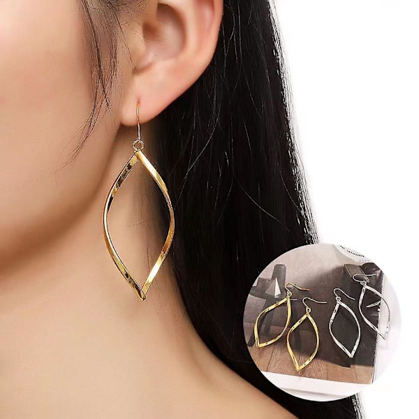 Europæiske og amerikanske geometriske rhombus øreringe til kvinder, personlige øreringe eller guld vedhængsøreringe, fashionable high-end vedhængsøreringe