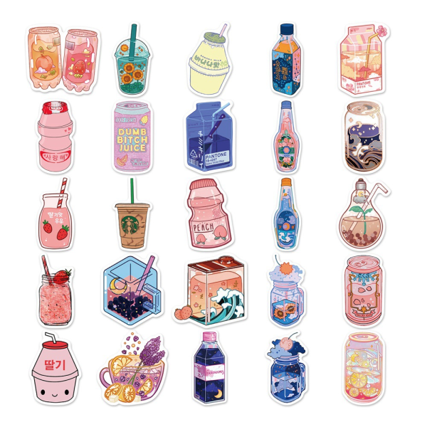 Stickers 50 Pieces Cartoon Stickers Waterproof Stickers Kawaii Sc