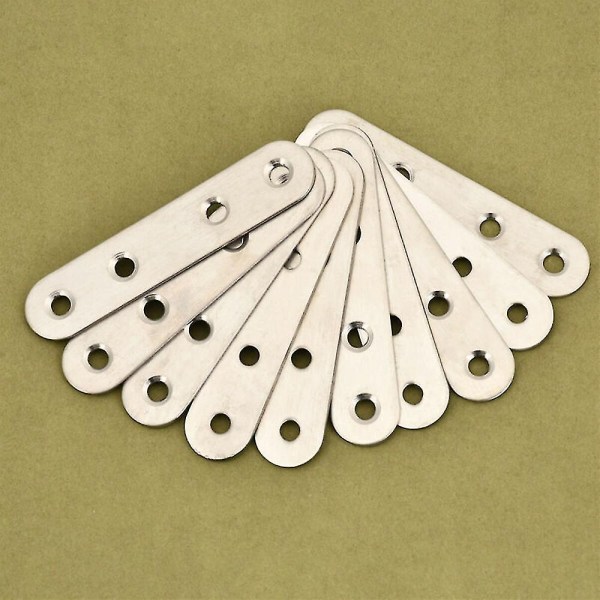 10pcs Stainless Steel Heavy Duty Straight Joining Mending Flat Pl