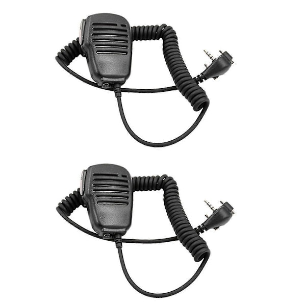 2X Axelhögtalare Mikrofon Handmikrofon med PTT för Standard Bärbar Tvåvägsradio VX-231 EVX-531