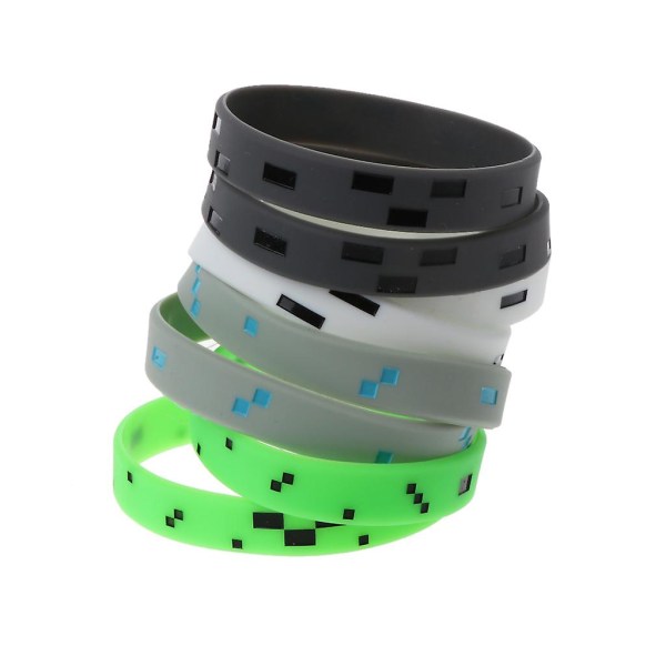Personliga 8x Pixelated Miner Armband Silikonarmband 4 färger Armband