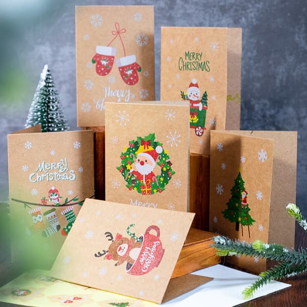 #Paket med 6 julkort i kraftpapper#