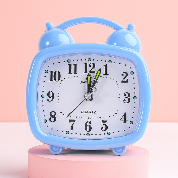 Gul Analog Alarmklocka, Tyst Tickfri Reseklocka