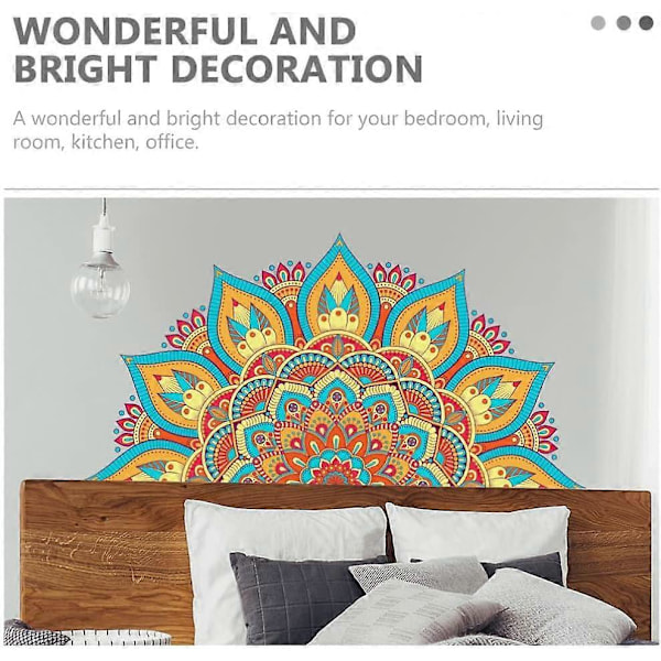 2 stk. Halv Mandala Veggdekor Mandala Veggklistremerker Mandala Vinyl Veggdekor Boho Blomst Veggklistremerke Blomster Veggkunst Veggmaleri