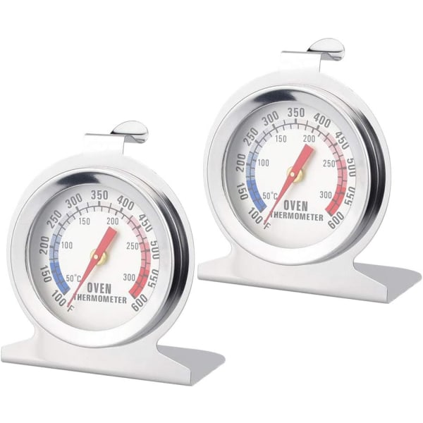 *2 stk. rustfrit stålovnstermometer bimetal analogt termometer*