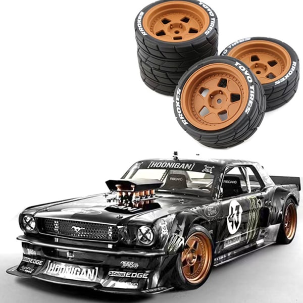 #4kpl/setti Klassinen Drift-rengas RC-renkaat 1/10 Ken Block RV Rally Ford Mustang 1965 RC-auton muokkausosa#