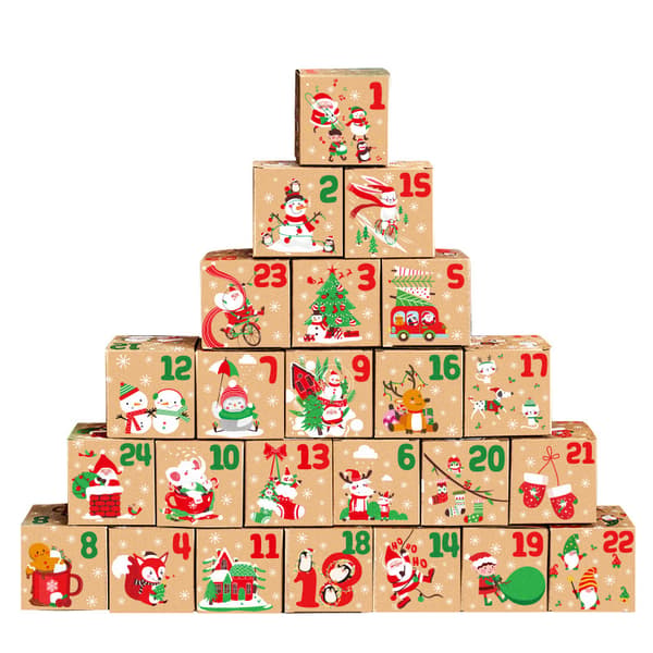 #Gaveeske 24 stykker Julekalender Godteriboks#