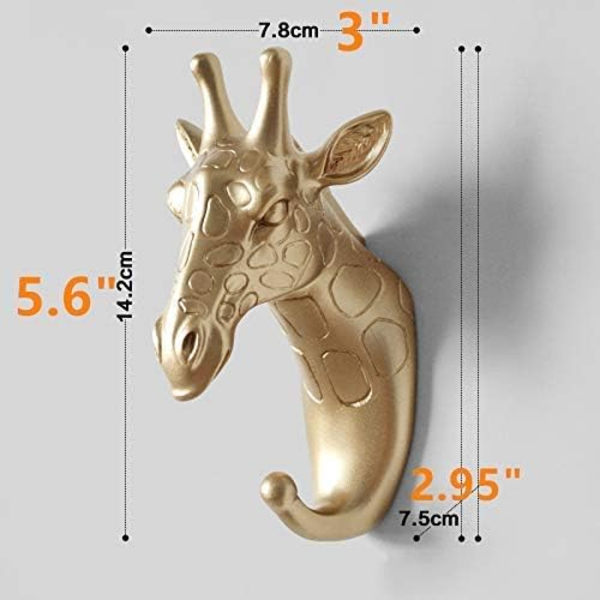 3 kpl Elefantti, Giraffi ja Sarvikuono Pää Seinäkoukut Eläimen Muotoiset