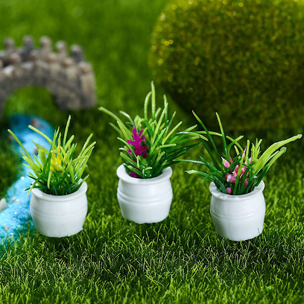 14 stk. Dukkehust Miniatyrplanter Bonsaiplante 1:12 Mini Potteplanter