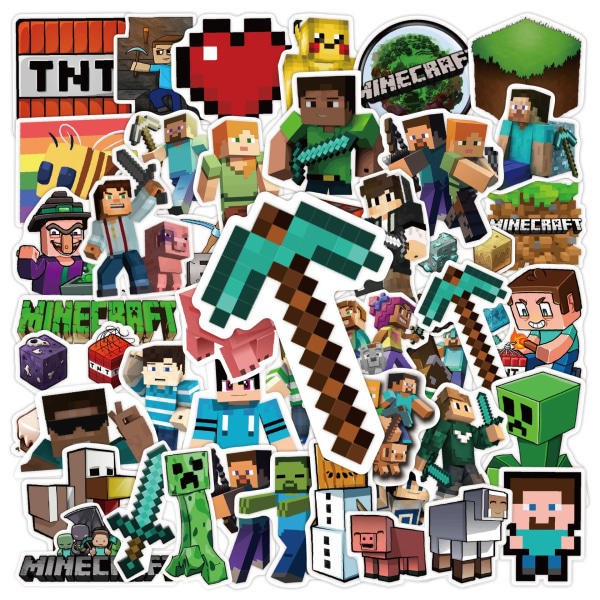 #100 Stykker Minecraft Klistremerker Dekaler Sett for Barn Voksne Vanntette#