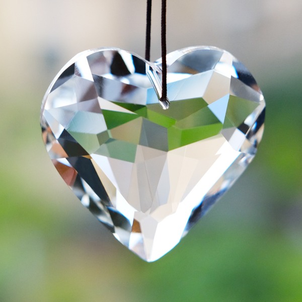 #Crystal heart prisma pendel ljus pendel, transparent, 45mm#