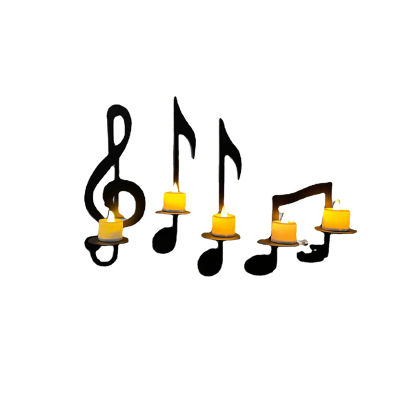 #4-pack decorative candle holders musical note candle holders#