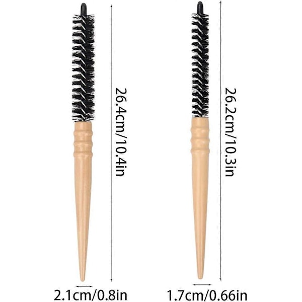 2 stk. Hårbørste Frisørkam Massasjekam Tuperingsbørste Salongrullekam Frisørkam for Tynt Hår Ponni Skjegg Løfte Krøller (17mm + 21mm)