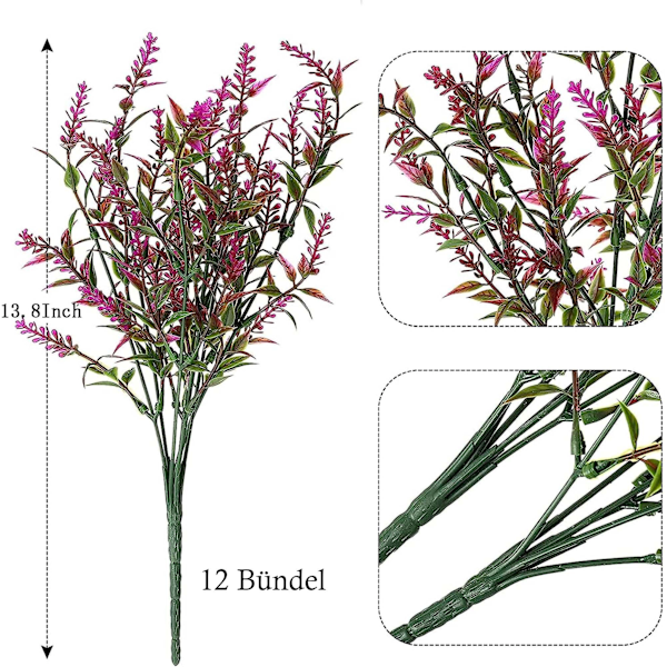 #Konstgjorda Växter Konstgjorda Blommor Utomhus, UV-Resistenta Buskar,f#