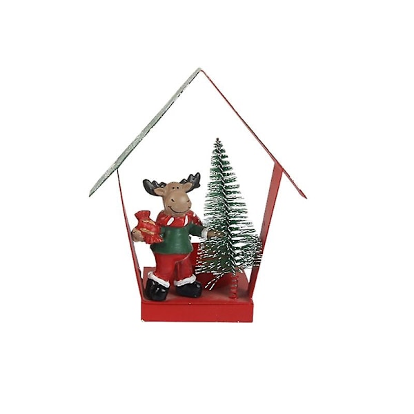 Julgransljusstake i metall med snögubbe/tomte/älg, värmeljushållare, juldekorationer, klassiska ljus, järnställ