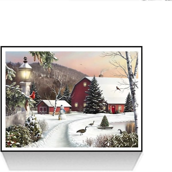 #Timanttimaalaussetti 5D DIY, 16x12 tuumaa, Lumikylä#