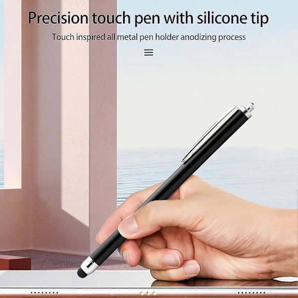 Kapasitiv penn Universal Sensitiv Berøring Ingen Forsinkelse Komfortabelt grep Utskiftbar spiss Skriving Bærbar Smarttelefon Nettbrett PC Stylus Penner for iOS