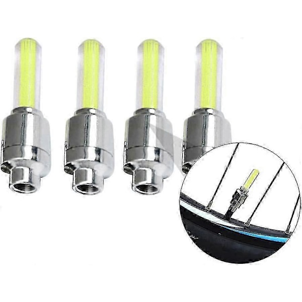 Cykelhjul Lys Cykeldæk Lys Led Lys Hjul Lys Led Hjul Lys Bil Nat Cykel Udendørs (gul) (4 stk) yu