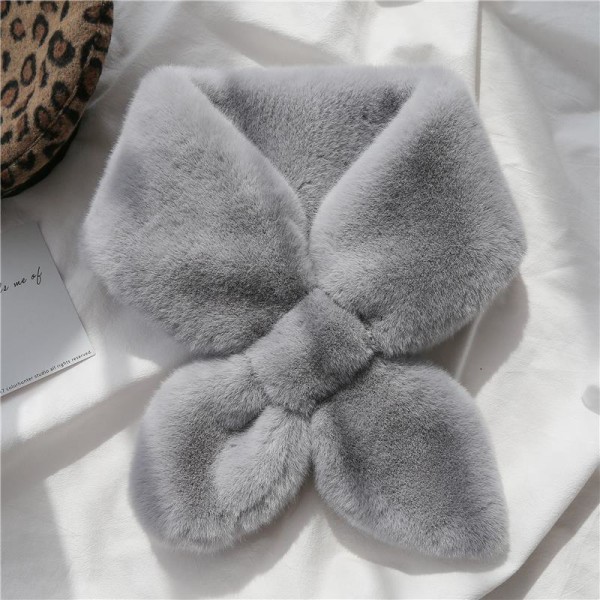 #1PC Vinter solid farget myk varm skjerf, grå#