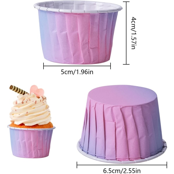 100 Pieces Paper Muffin Molds, Cupcake Cases Cardboard Muffin Cas