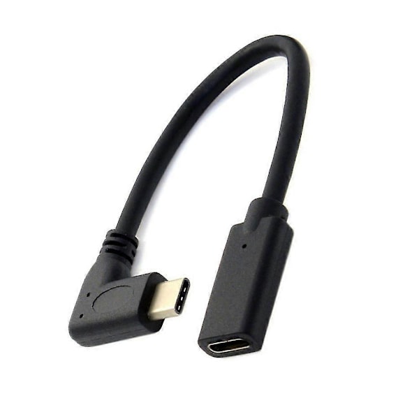 20 cm USB 3.1 Type C Han til Hun 90 Graders Vinkelret Forlængerdatakabel