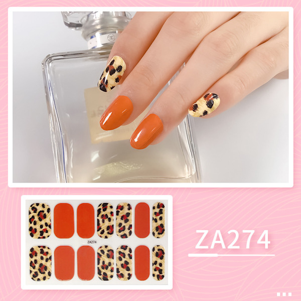 12 Ark Nagellackdekaler Hela Nageln, Leopardmönster Lo