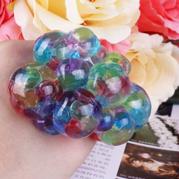 Anti-Stress Bollar Druva 6 cm Mjukt Nätboll Klämma Boll Multi
